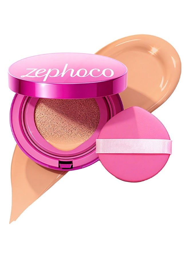 zephoco Velvet Skin Moisturizing Cushion, Pink Glow Cushion Foundation, Easy Coverage, Natural Dewy Glow Finish, Moisturizing For Dry Skin, Lightweight, Long-Lasting & Oxidation-Resistant And High Coverage (Skin) - Image 1